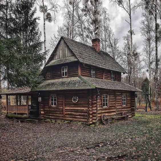 two story rustic cabin