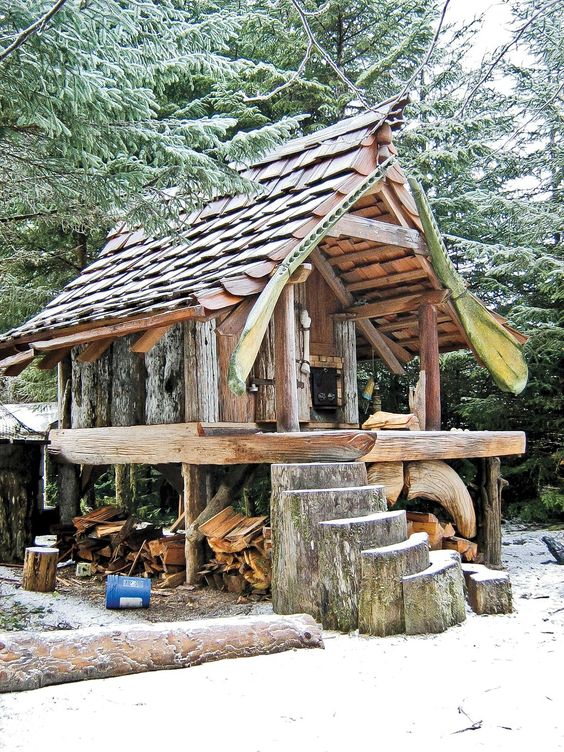cabin built by hand