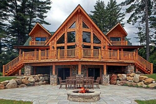 front of luxury cabin