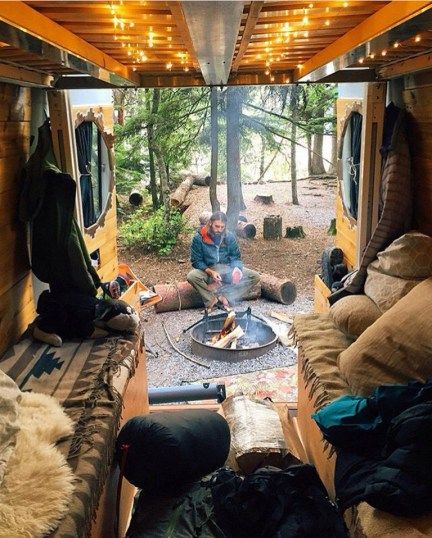 camper van and campsite