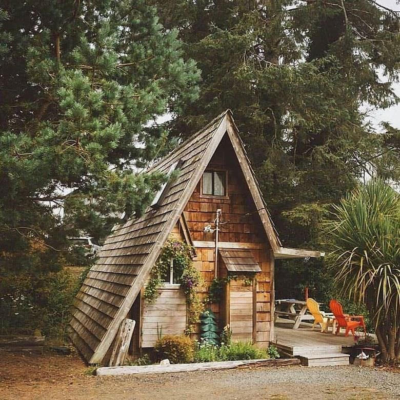a frame cabin