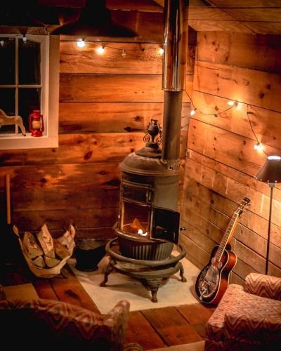 stove inside cabin