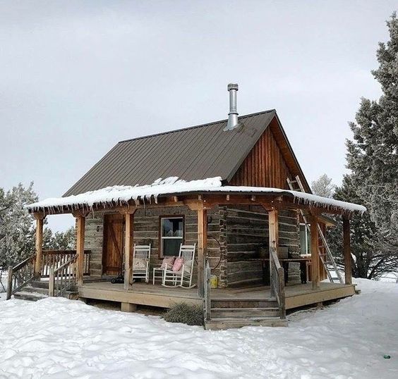 old but cozy looking cabin