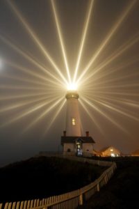 beacon of light from lighthouse