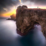 sunrise ocean cliff