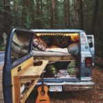 camper van with guitar