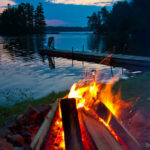 campfire by lake