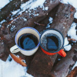 coffee for two out in snow