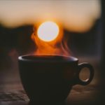 coffee outside at sunrise