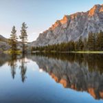 mountain reflection on lake