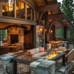 outdoor seating rustic house