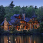 rustic house by lake