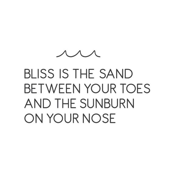 bliss is the sand between your toes and the sunburn on your nose