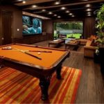 game room with big screen
