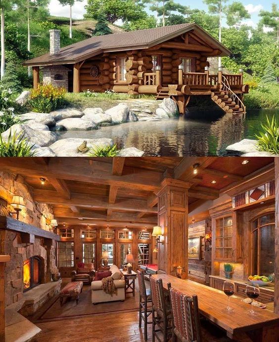 log cabin with spacious interior