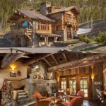 snow country log cabin