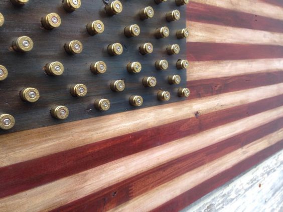 wood and bullet casing american flag art