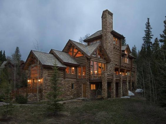 large stone home