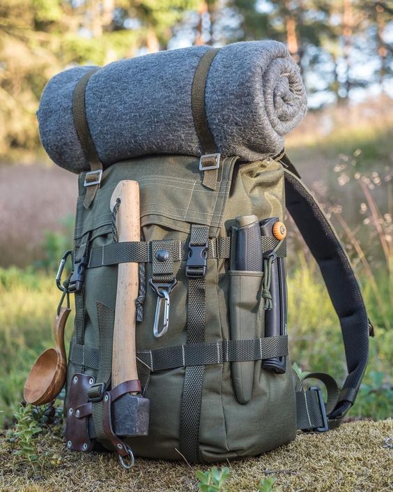 backpack with axe