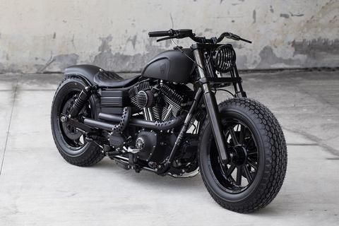 blacked out Harley