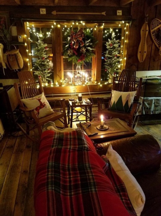 christmas cabin interior