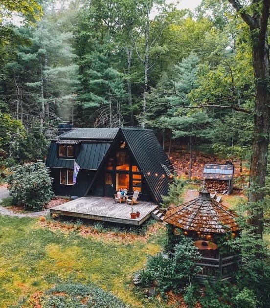 summer cabin in the woods