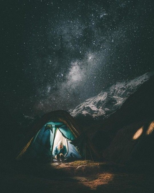 tent at night