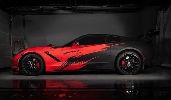 black and red car