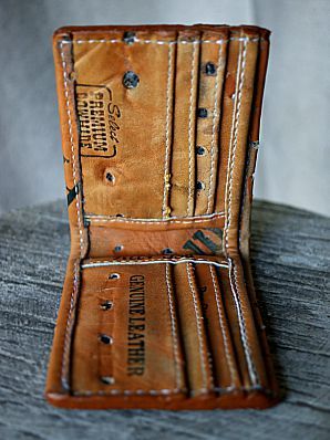 wallet made of leather baseball glove