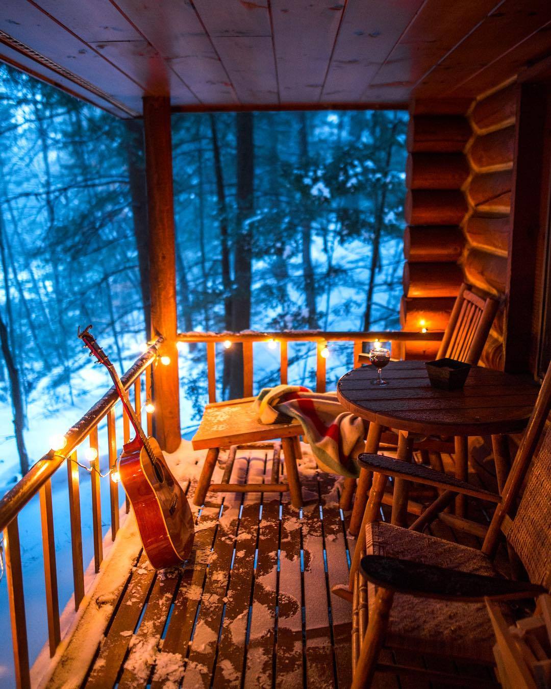 cozy cabin porch