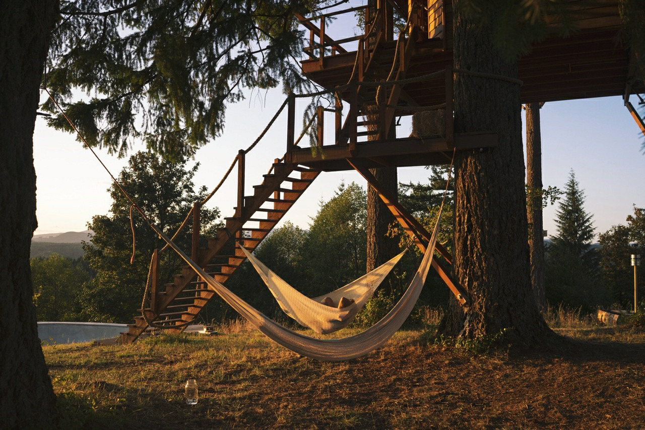 hammock outside of summer cabin