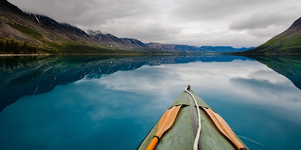 canoe on calm lake