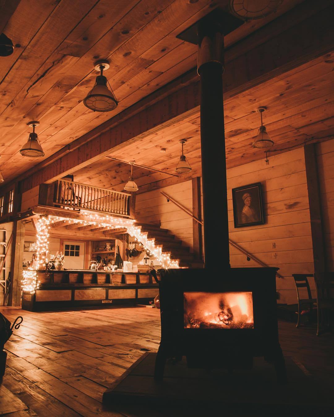 cozy night by the wood burning stove