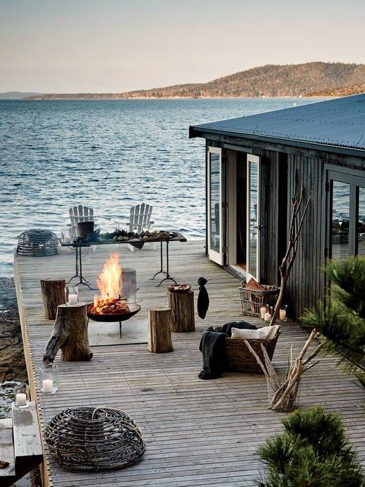 deck on lakeside cottage