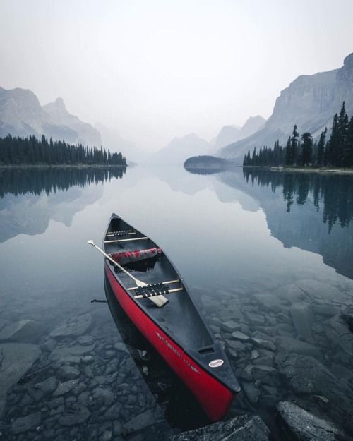 canoe in lake