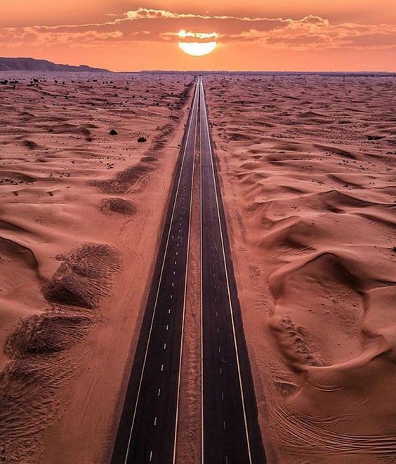 long road through desert