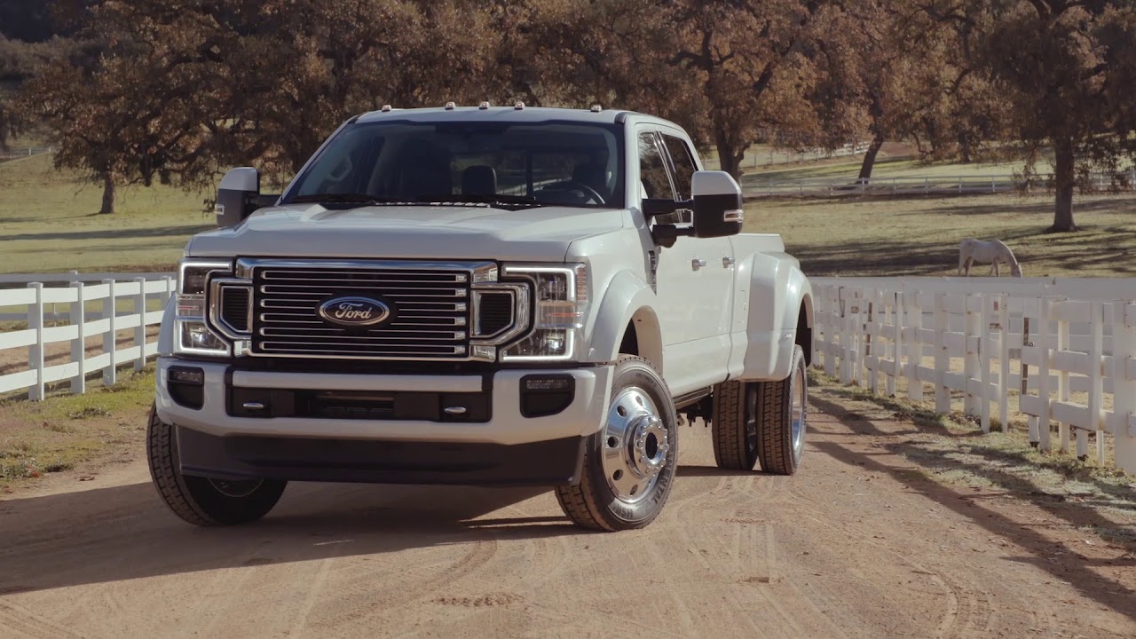 white ford dually truck