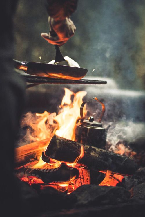 cooking on a campfire