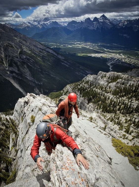 two men summiting