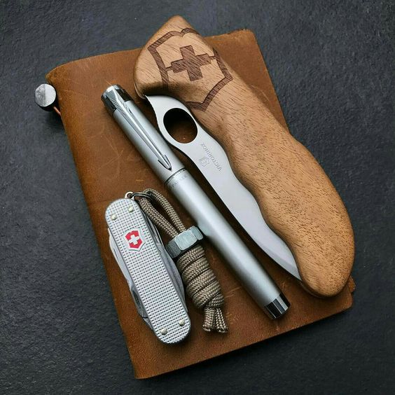 wood handle Victorinox knife edc