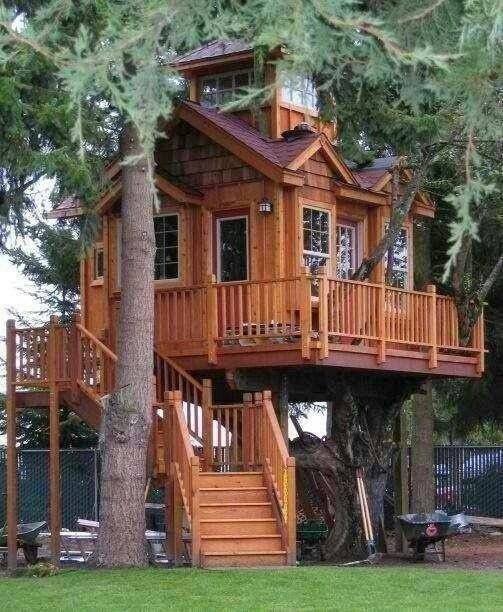 cabin style treehouse