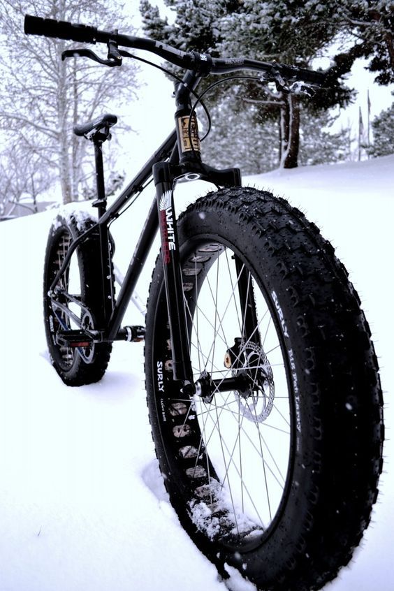 fat tire bike in snow