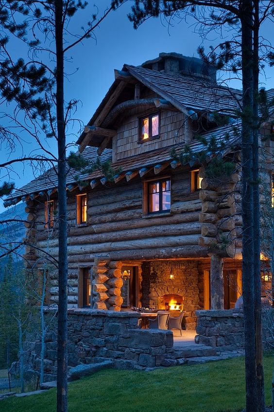 large cabin style home