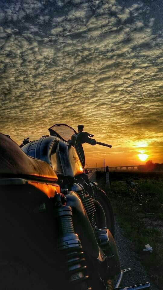 motorcycle and sunset
