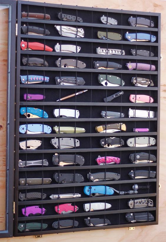 pocket knife collection and display case