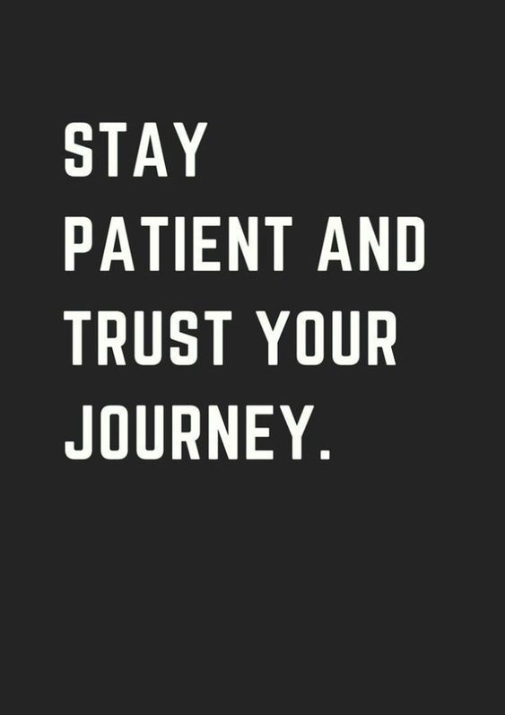 stay patient and trust your journey