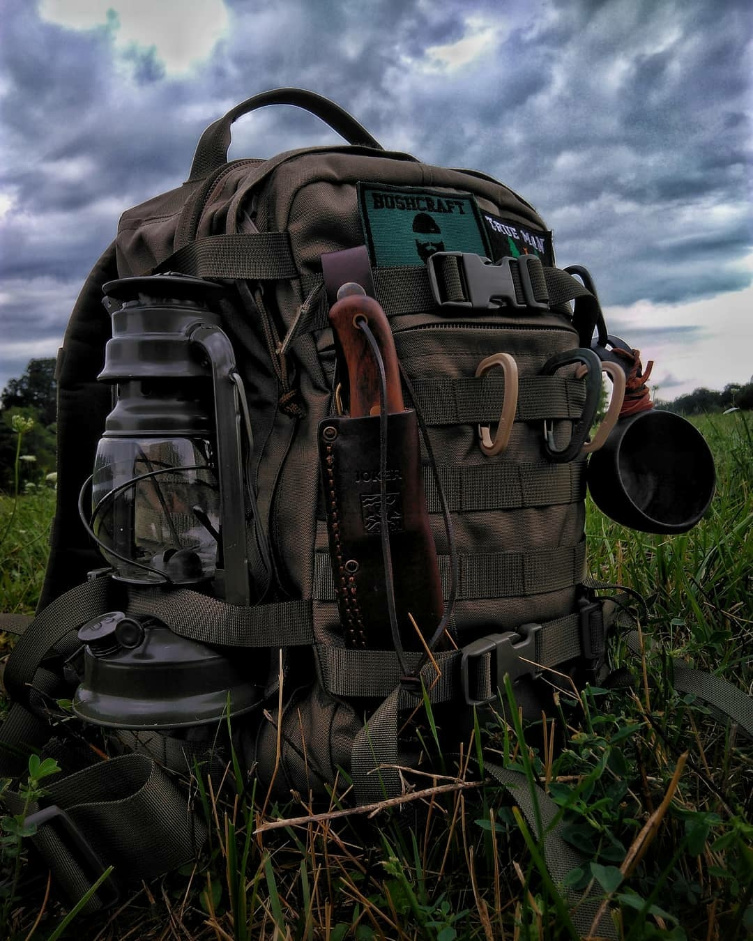 backpack loaded with gear