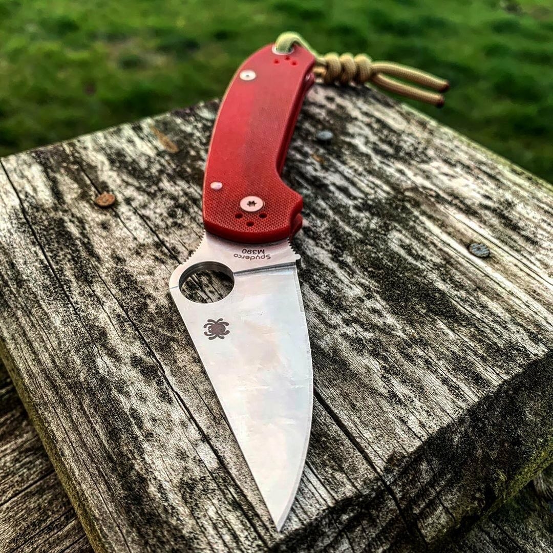 red spyderco knife