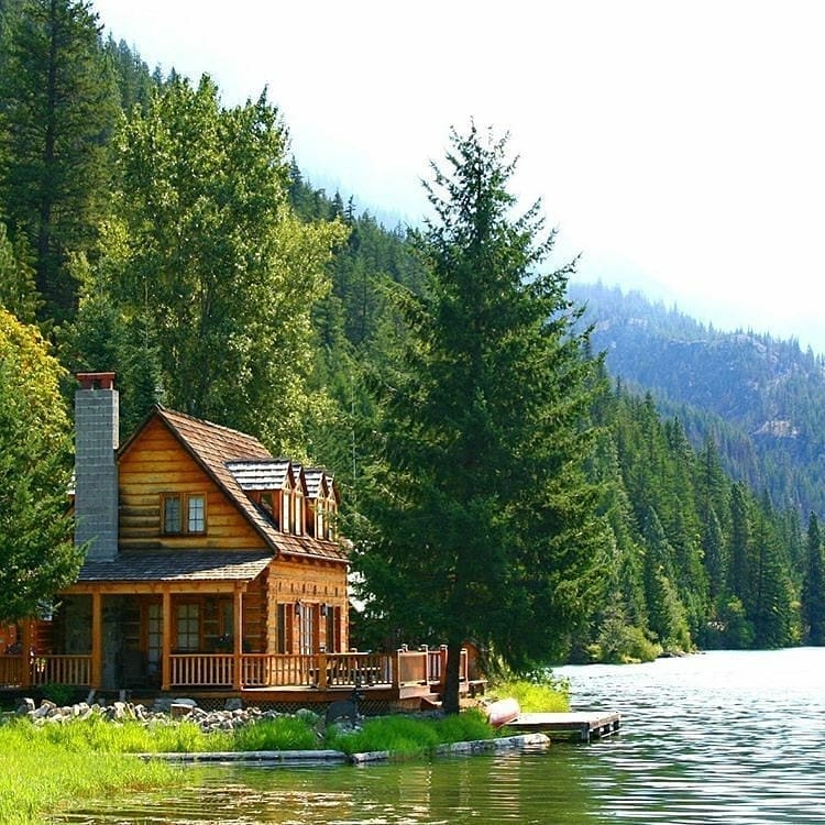 cabin by the lake