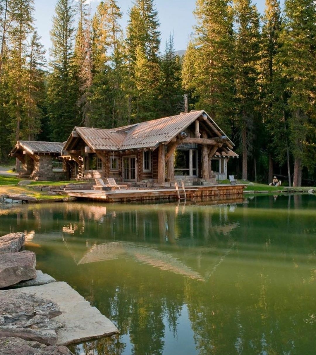 the manly life - cabin on the lake